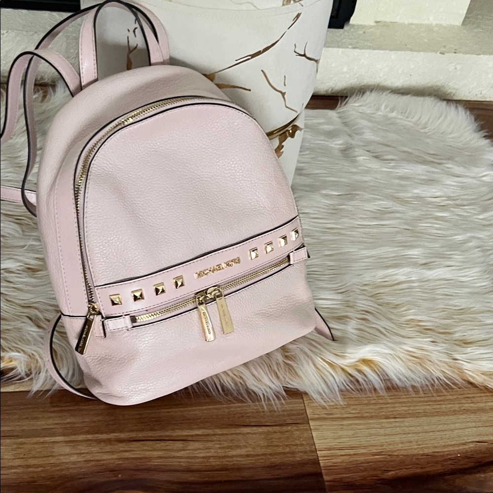 Michael Kors Blush Backpack with Gold Accents